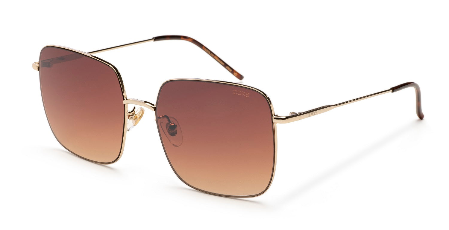 Shiny Gold / Tort | Gradient Brown Mirror Lens