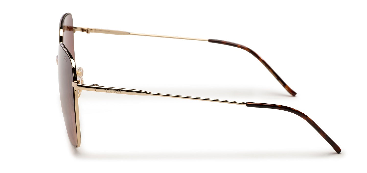 Shiny Gold / Tort | Gradient Brown Mirror Lens